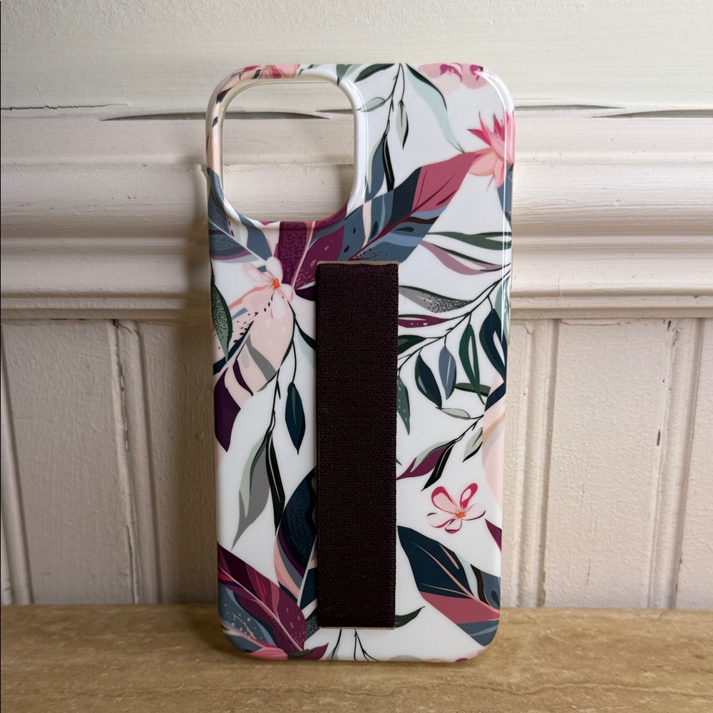 Elegant Floral Phone Case with Strap - Multicolor